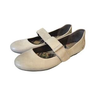 Born Nubuck Leather Taupe Mary Jane Ballet Flats Minimalism Capsule Coquette 8M